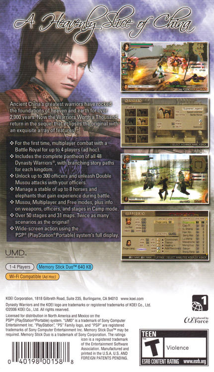 Dynasty Warriors Vol. 2 (Complete) (used)