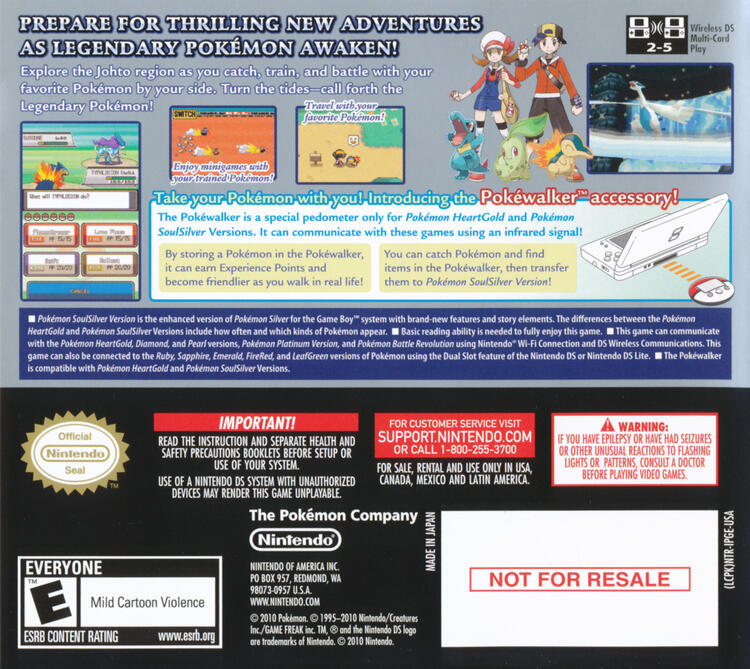 Pokemon SoulSilver Version (Complete w/Pokewalker) (used)
