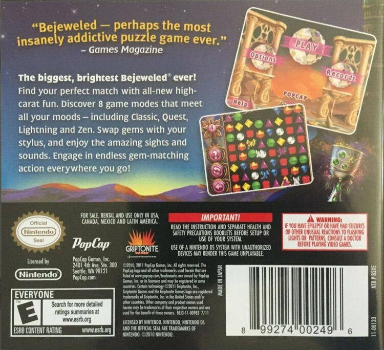 Bejeweled 3 (Complete) (used)