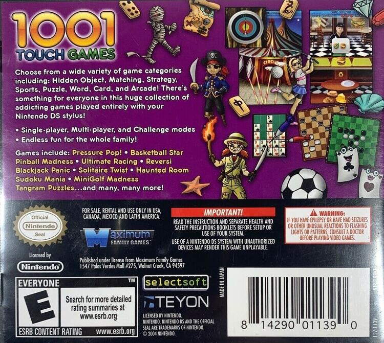 1001 Touch Games (Complete) (used)