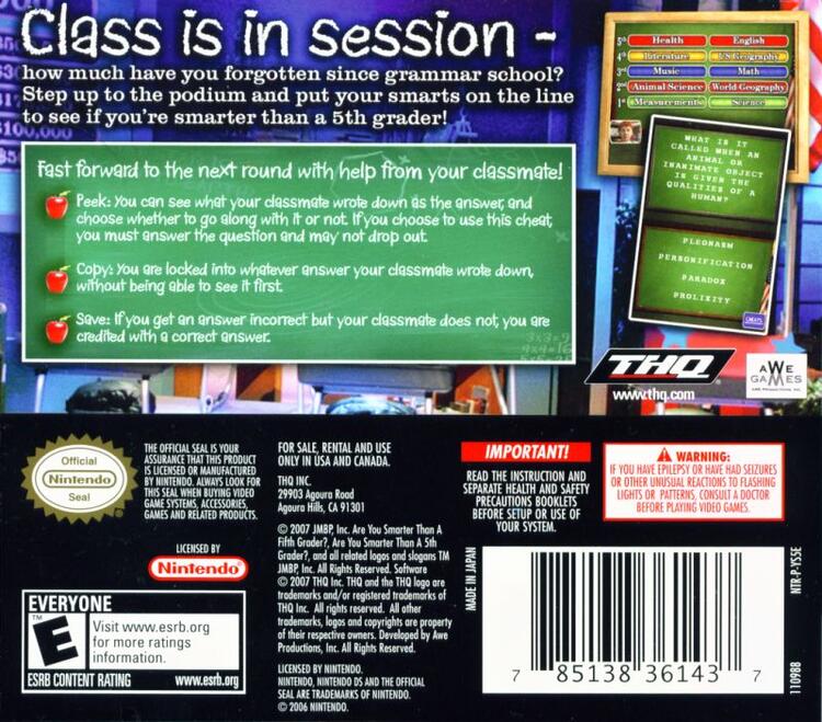 Are You Smarter Than A 5th Grader? (Complete) (used)
