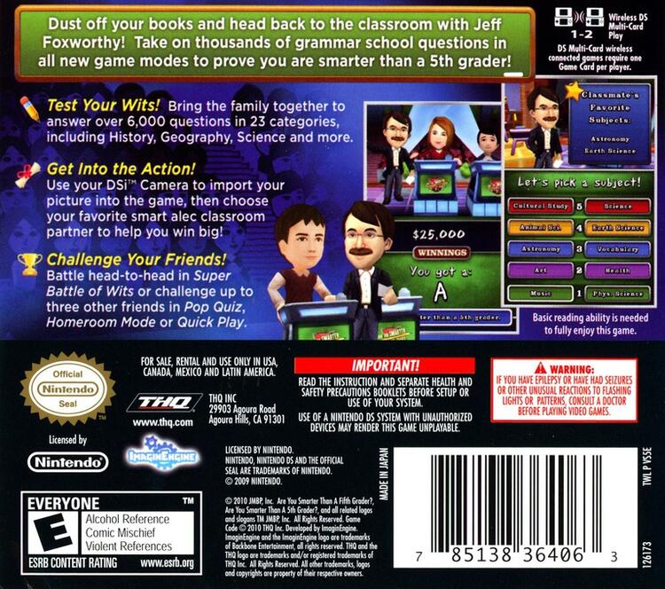 Are You Smarter Than A 5th Grader? Back to School (Complete) (used)