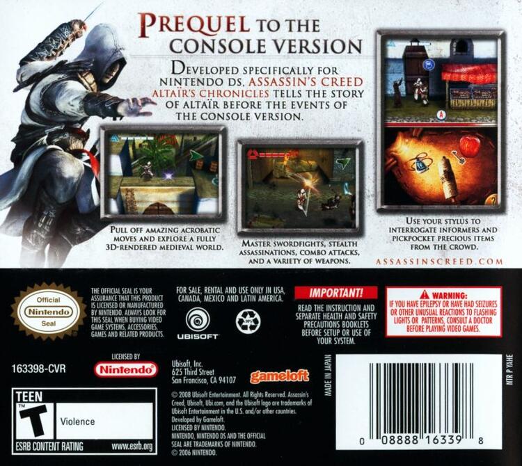 Assassins Creed Altair's Chronicles (Complete) (used)