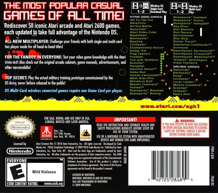 Atari's Greatest Hits Volume 1 (Complete) (used)