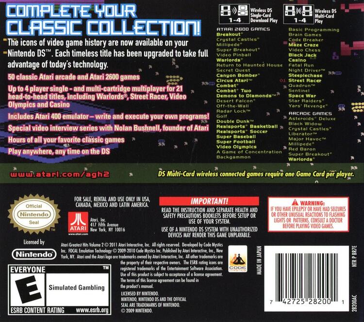 Atari's Greatest Hits Volume 2 (Complete) (used)