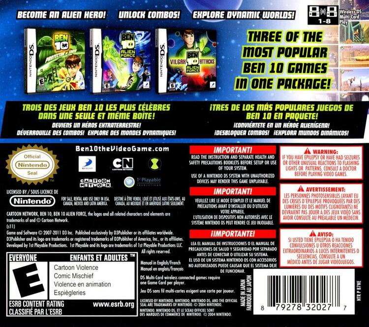 Ben 10 Triple Pack [Alien Force, Alien Force: Vilgax Attacks, Protector of Earth] (Complete) (used)