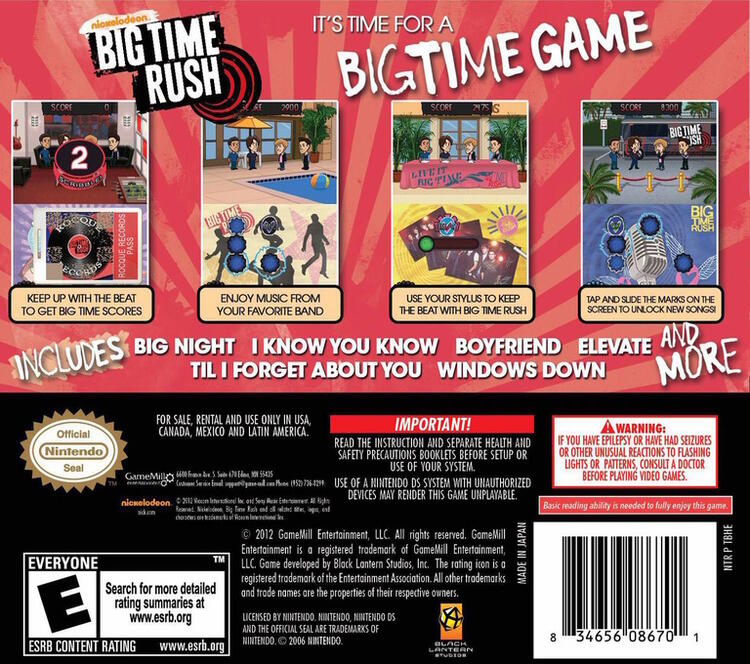 Big Time Rush Backstage Pass (Complete) (used)