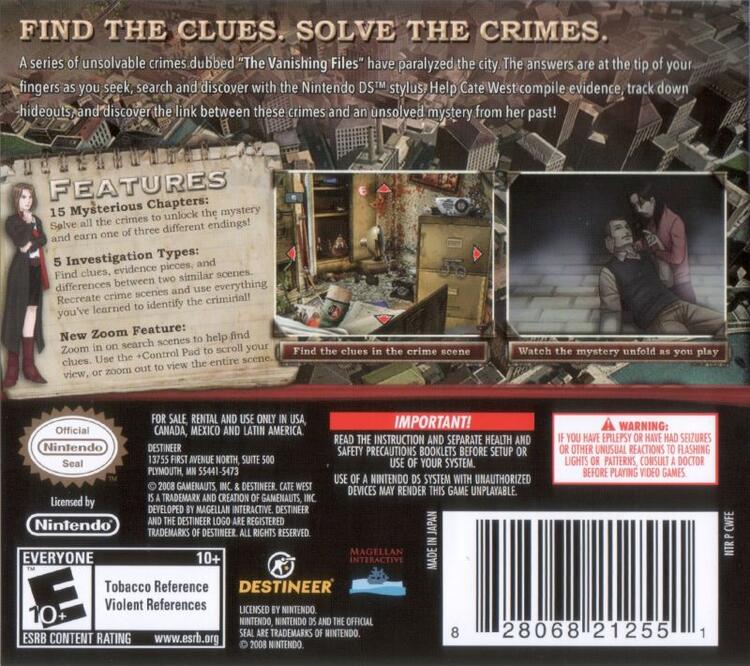 Cate West: The Vanishing Files (Complete) (used)