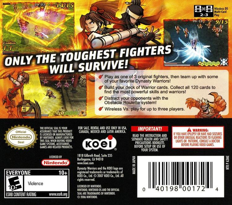 Dynasty Warriors DS Fighter's Battle (Complete) (used)