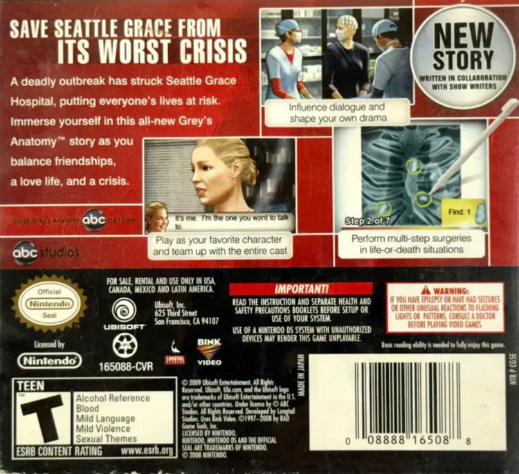 Grey's Anatomy The Video Game (Complete) (used)