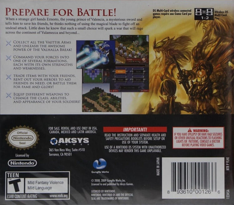 Hero's Saga Laevatein Tactics (Complete) (used)