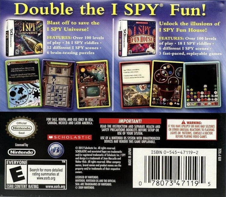 I Spy Game Pack [I Spy Funhouse, I Spy Universe] (Complete) (used)