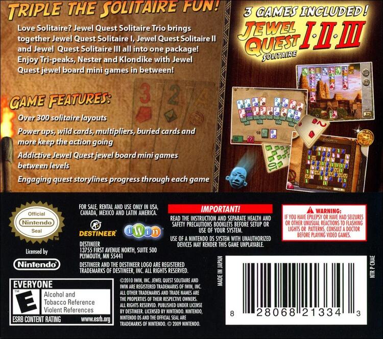 Jewel Quest Solitaire Trio (Complete) (used)