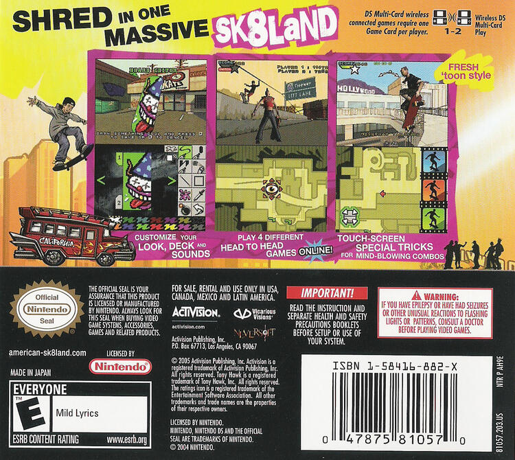 Tony Hawk American Skateland (Complete) (used)