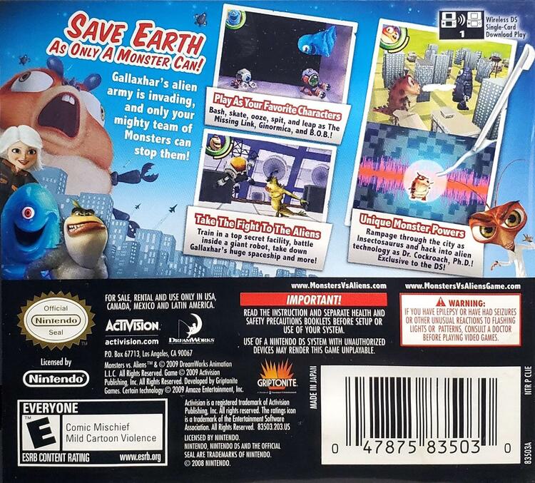 Monsters vs. Aliens (Complete) (used)