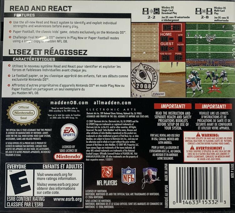 Madden NFL 08 (Complete) (used)