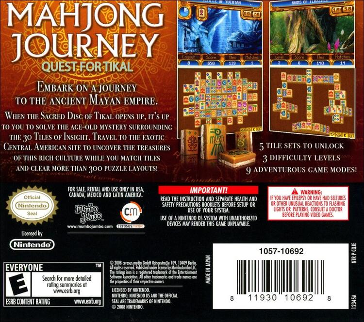 Mahjong Journey: Quest for Tikal (Complete) (used)