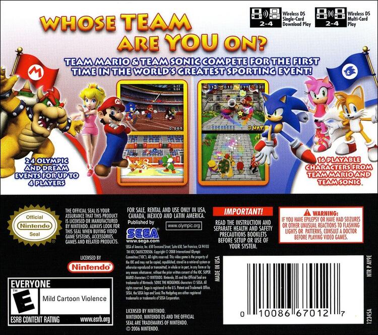 Mario and Sonic Olympic Games (Complete) (used)