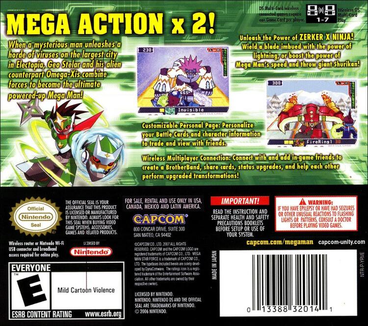 Mega Man Star Force 2 Zerker X Ninja (Complete) (used)
