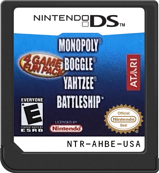 4 Game Fun Pack [Monopoly Boggle Yahtzee Battleship] (Complete) (used)