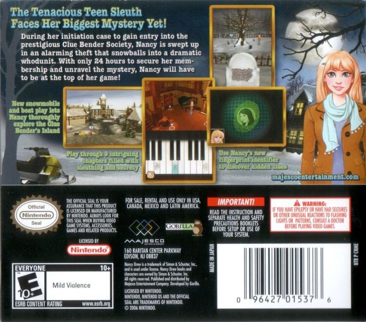 Nancy Drew The Mystery of the Clue Bender Society (Complete) (used)