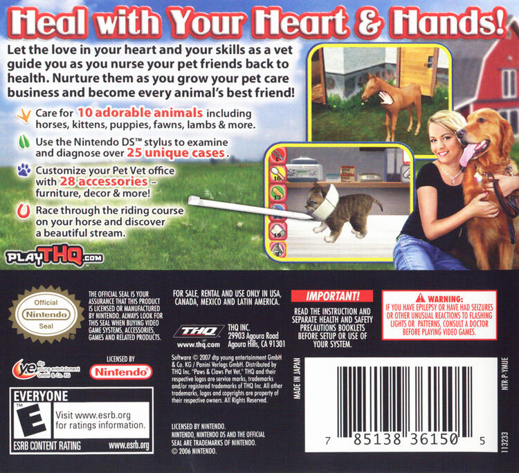 Paws & Claws Pet Vet Healing Hands (Complete0 (used)