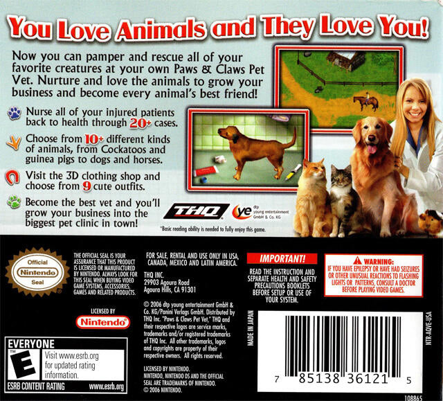 Paws & Claws Pet Vet (Complete) (used)