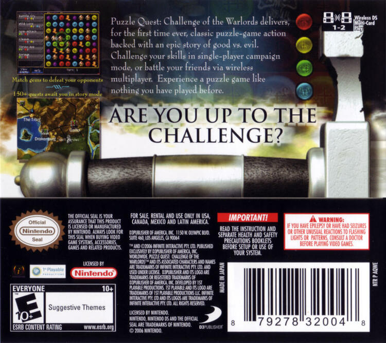 Puzzle Quest Challenge of the Warlords (Complete) (used)