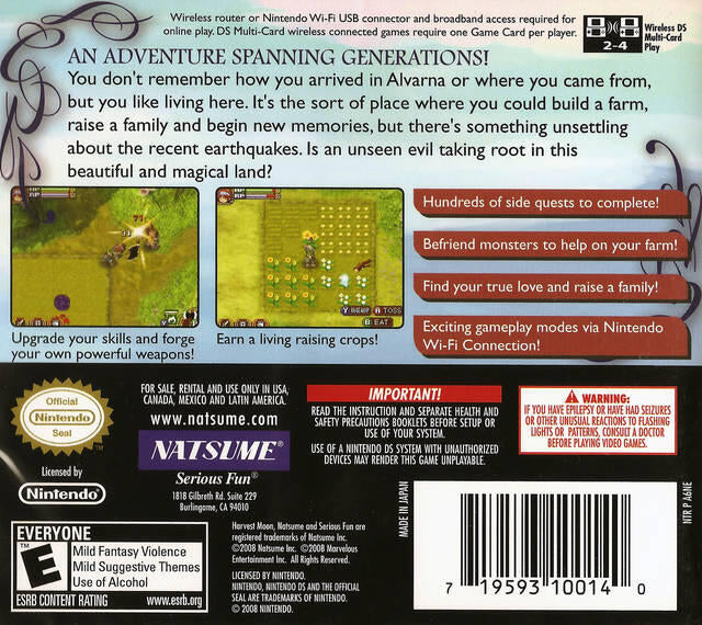 Rune Factory 2: A Fantasy Harvest Moon (Complete) (used)