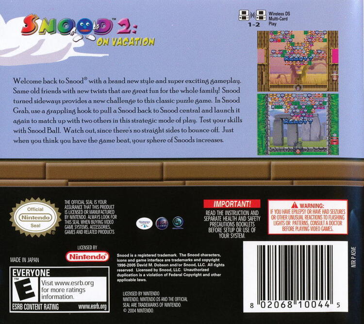 Snood 2 on Vacation (Complete) (used)