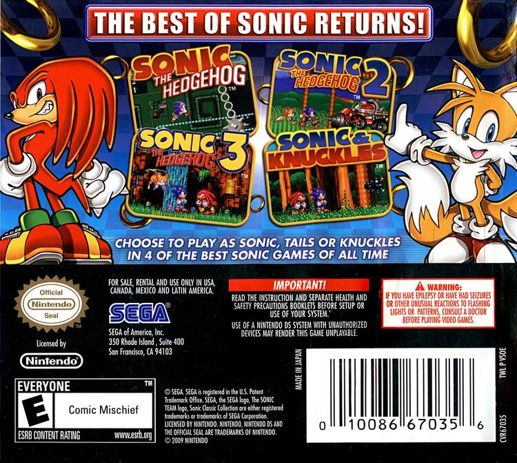Sonic Classic Collection (Complete) (used)