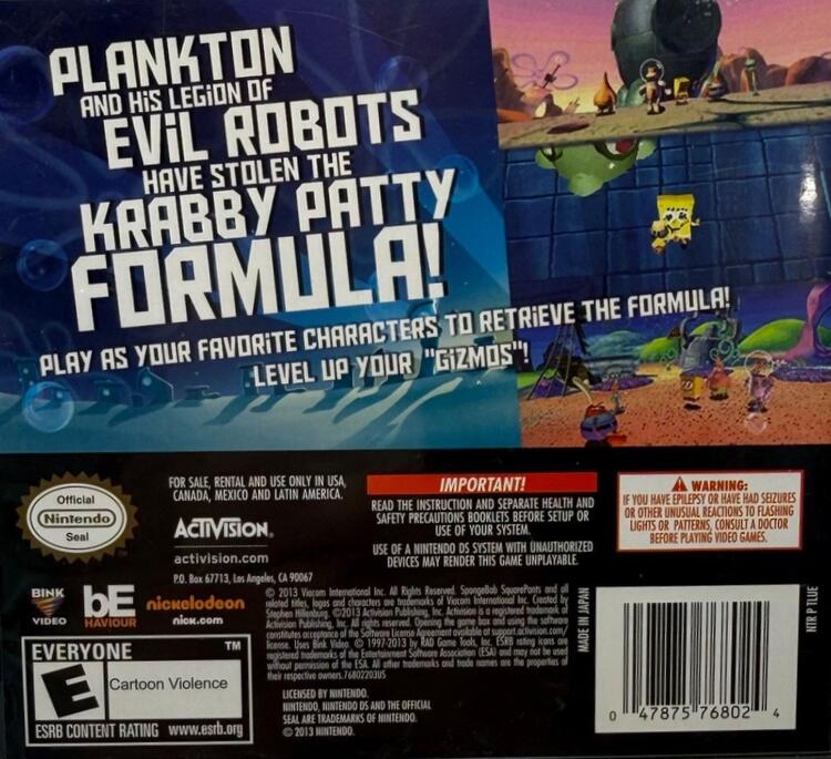 SpongeBob SquarePants Plankton's Robotic Revenge (Complete) (used)