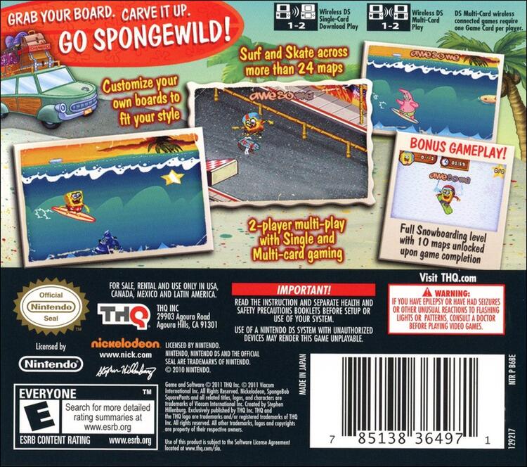 Spongebob Surf & Skate Roadtrip (Complete) (used)