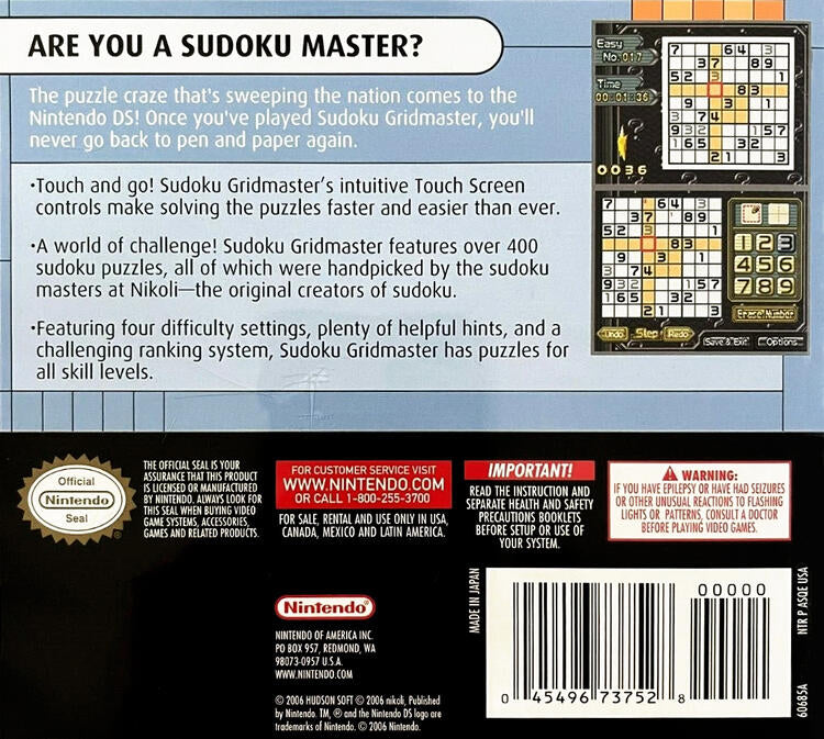 Sudoku Gridmaster (Complete) (used)