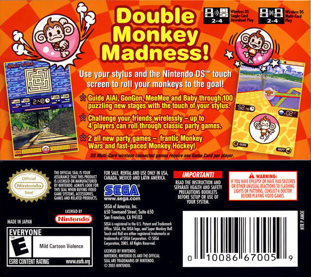 Super Monkey Ball Touch & Roll (Complete) (used)
