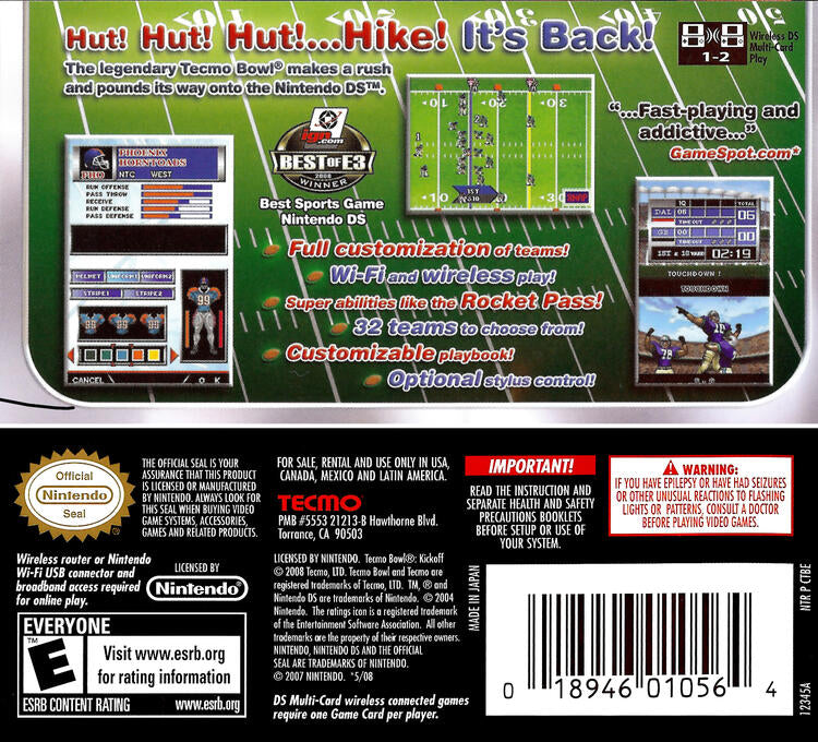 Tecmo Bowl Kickoff (Complete) (used)