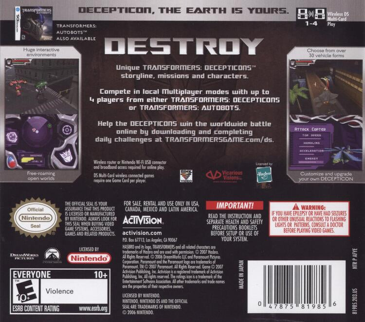 Transformers Decepticons (Complete) (used)