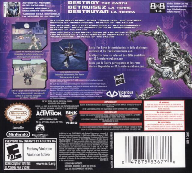 Transformers Revenge of the Fallen: Decepticons (Complete) (used)