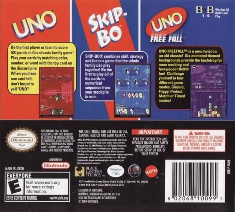 Uno & SkipBo & Freefall (Complete) (used)