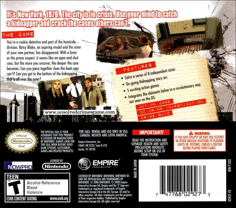 Unsolved Crimes (Complete) (used)