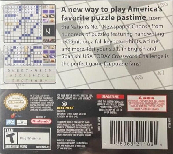 USA Today: Crossword Challenge (Complete) (used)