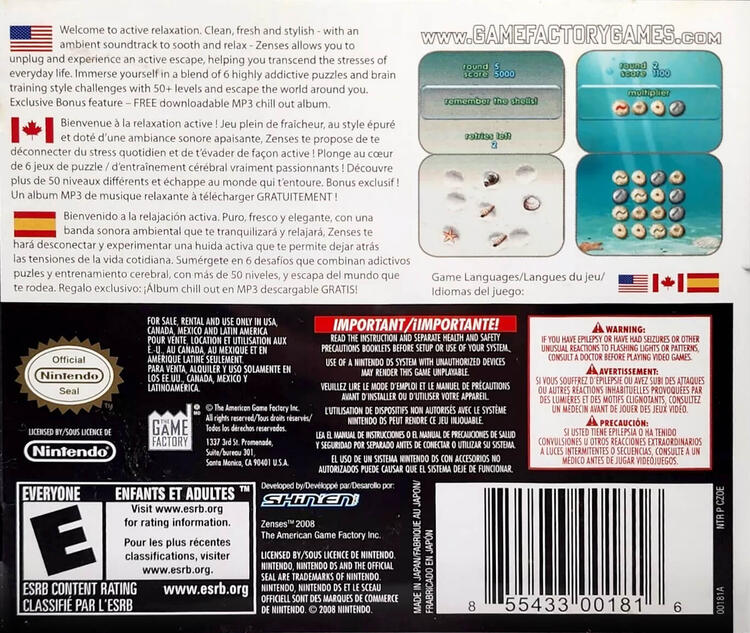 Zenses Ocean (Complete) (used)