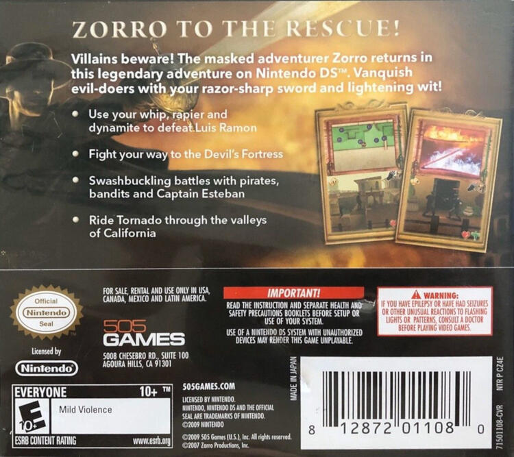 Zorro: Quest for Justice (Complete) (used)