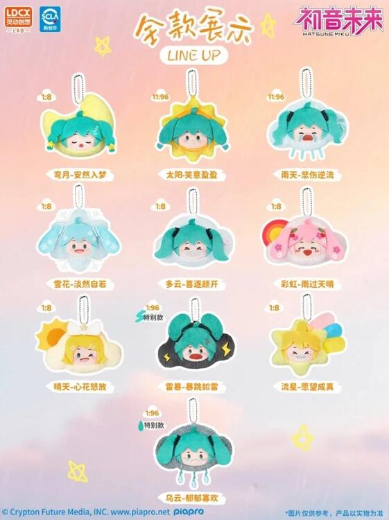 Hatsune Miku Weather & Mood Series Big Head Plush Pendant (new)